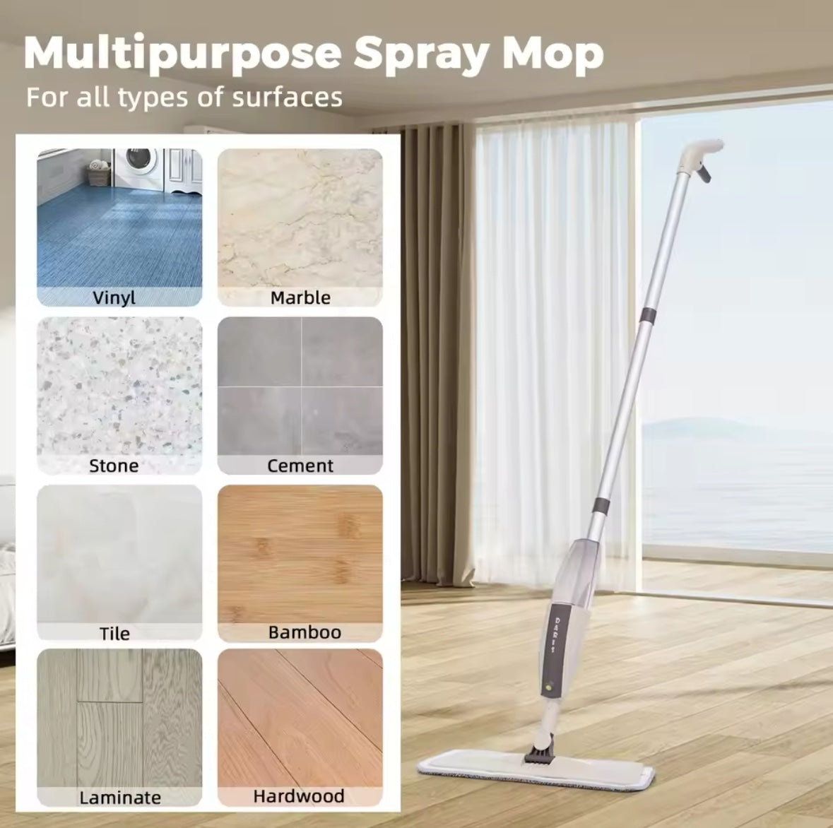 Spray Mop Broom Set Magic Flat Mops for Floor Home Cleaning